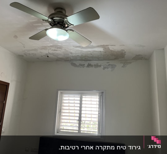 תקרה עם קילופי צבע וכתמים
